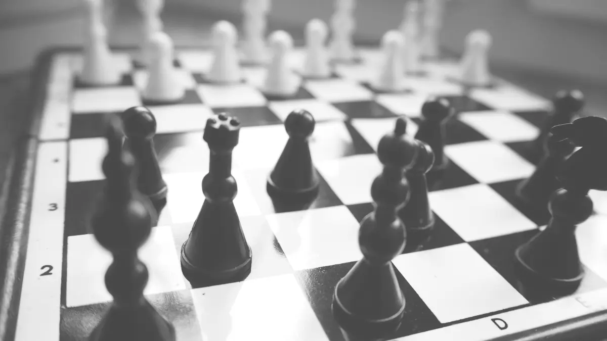 Close-up of a chess board